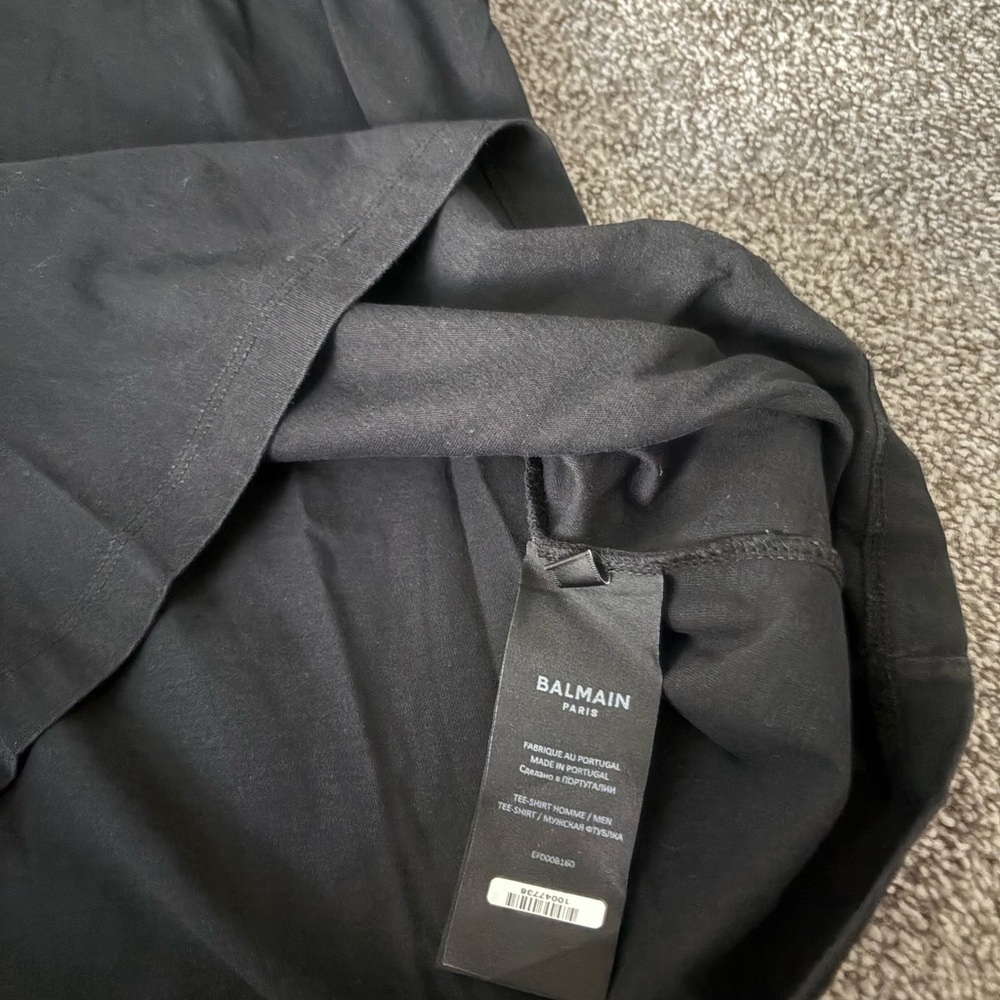 Balmain Black Tee with Logo Detail - Picture 3 of 3